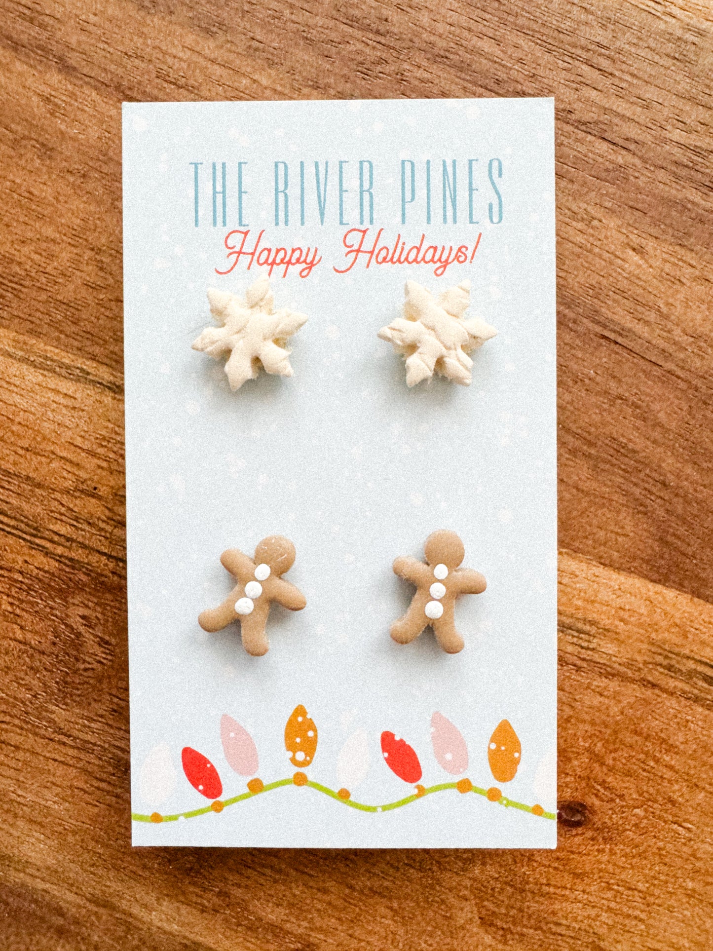 Gingerbread and Snowflake Studs