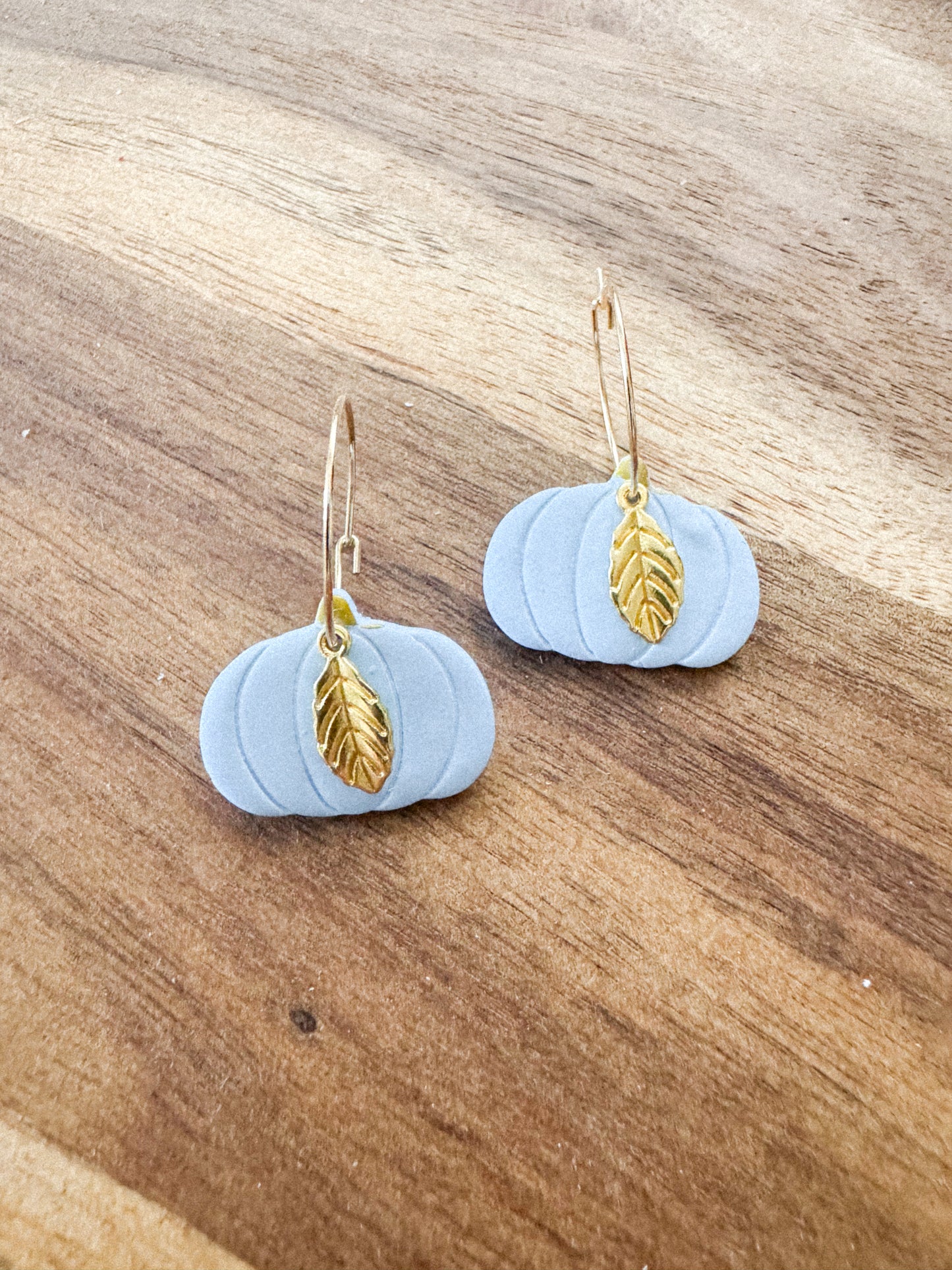 Blue Pumpkin and Leaves