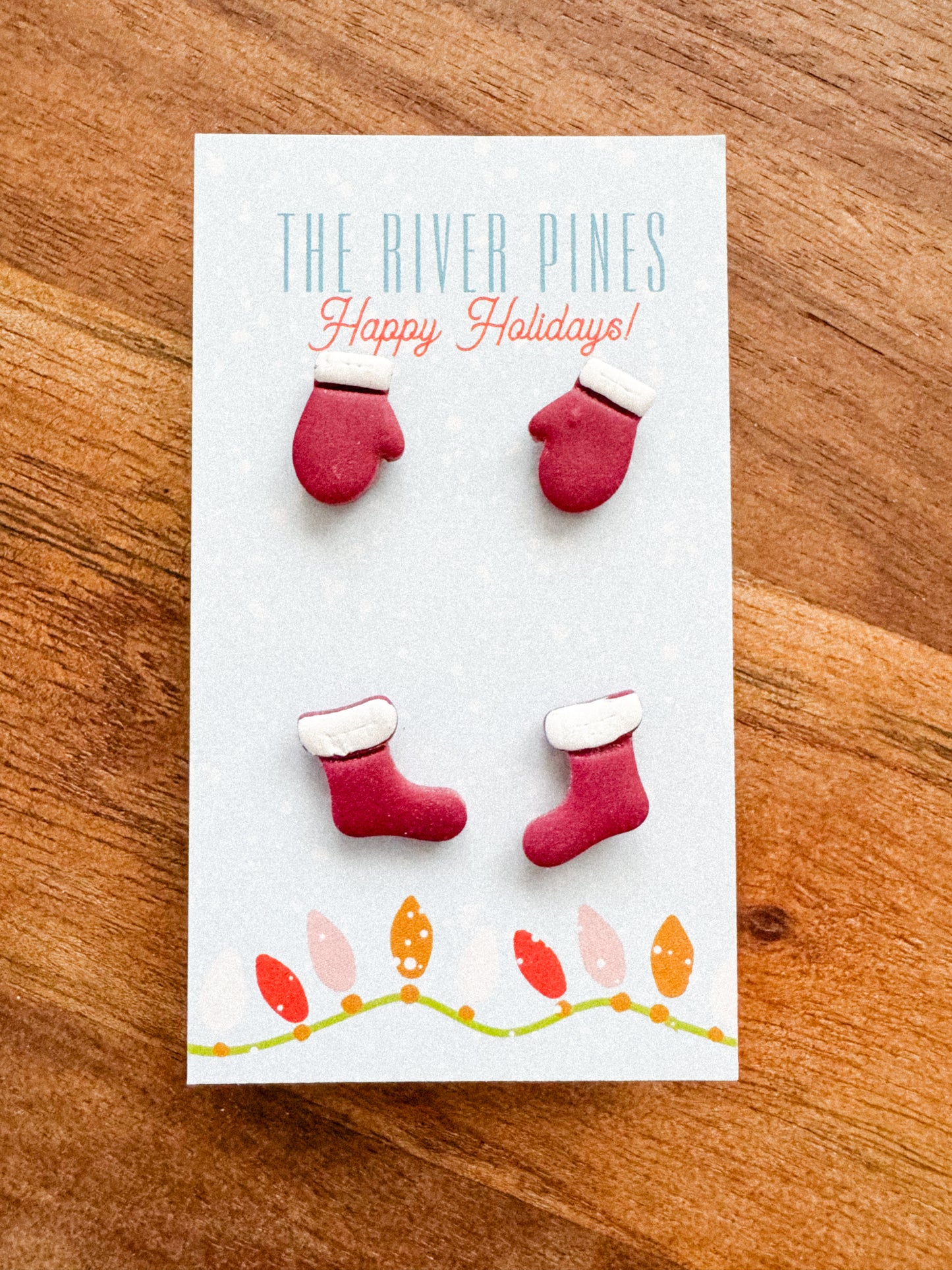 Santa Hat and Mitten Studs