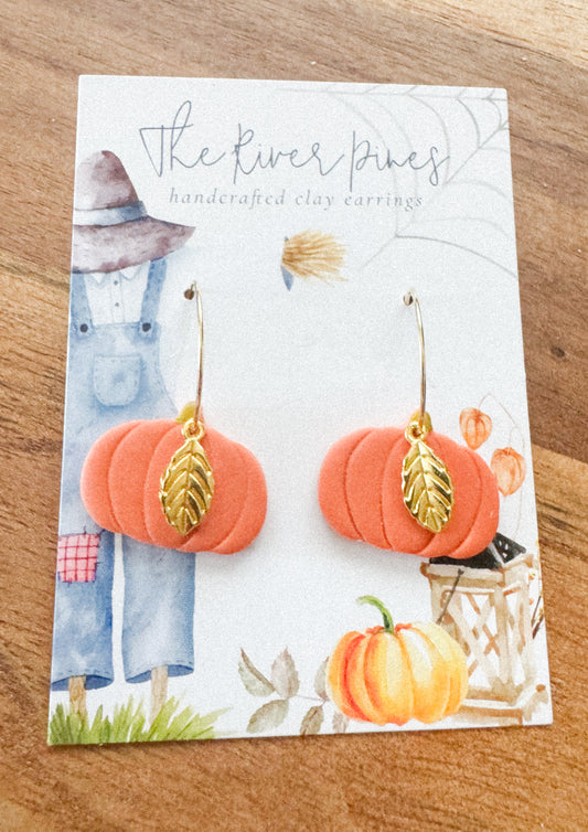 Orange Pumpkin and Leaves